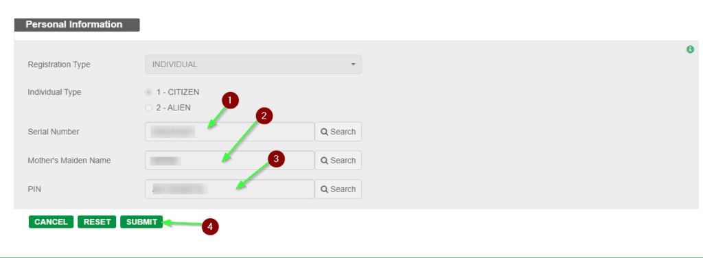 Personal Information tab on the NTSA Tims portal as used in the article on how to open a Tims account