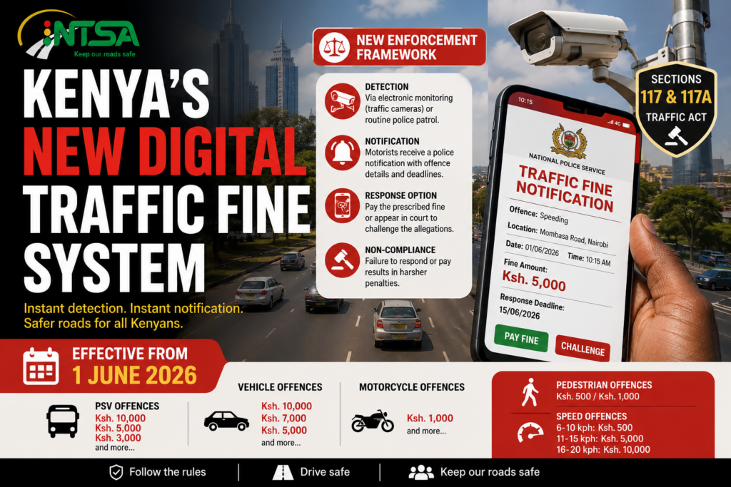 NTSA digital traffic fine system