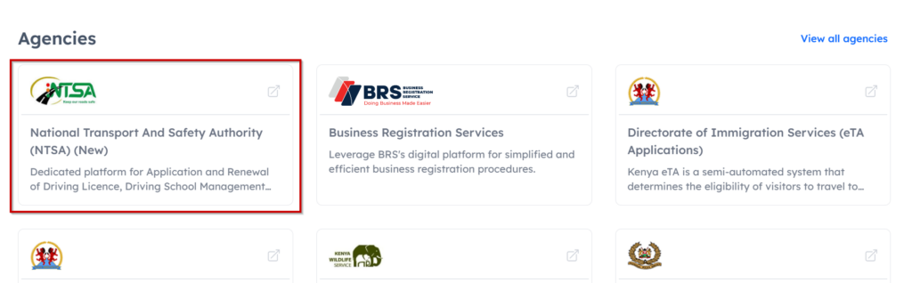 NTSA Portal Image as used in the article about How to Create an NTSA Business Account in Kenya