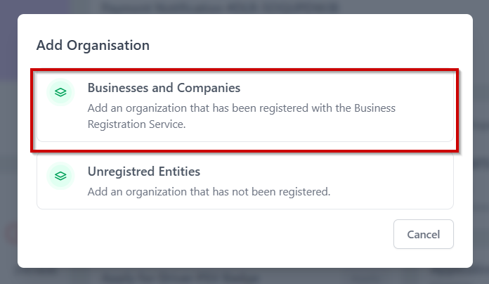 Business and Organisation on NTSA portal